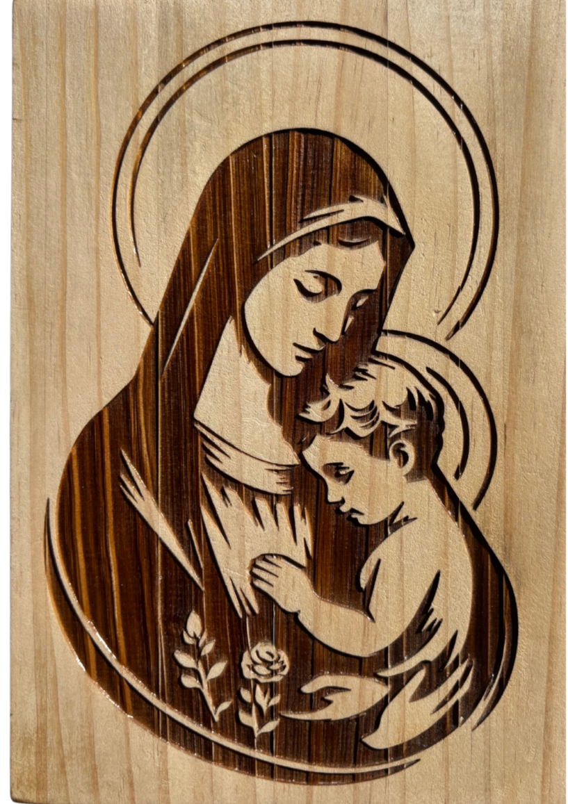 Virgen abrazando a Jesús